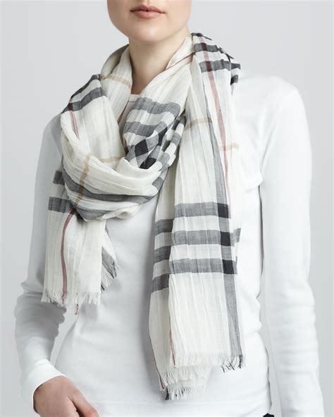 burberry giant check gauze scarf|authentic Burberry scarf.